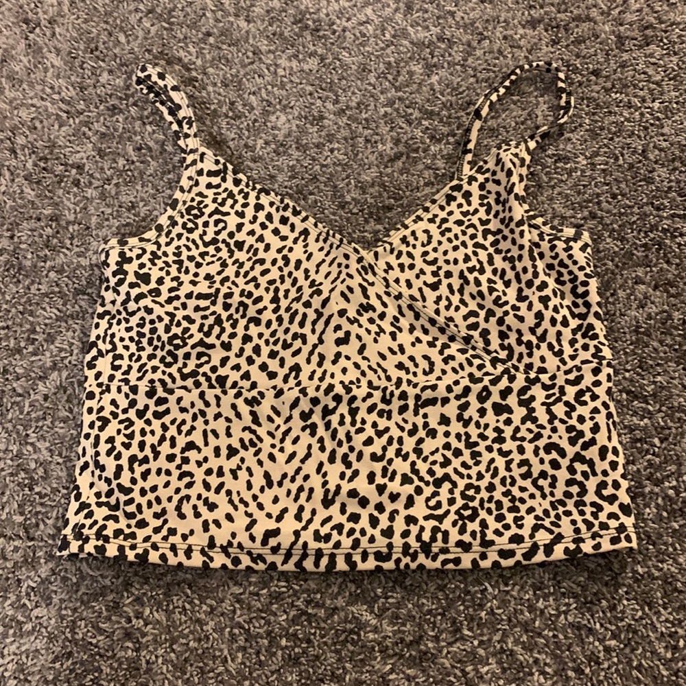 Brand new, never worn cheetah print cropped tank top